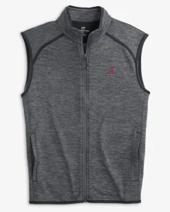 Outlet Southern Tide Alabama Crimson Tide Baybrook Heather Vest Heather Black