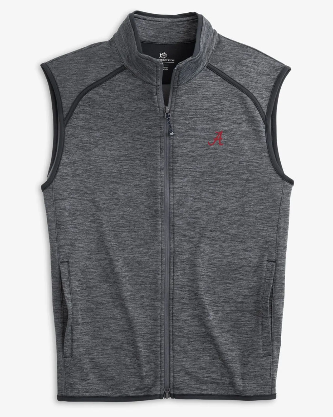 Outlet Southern Tide Alabama Crimson Tide Baybrook Heather Vest Heather Black