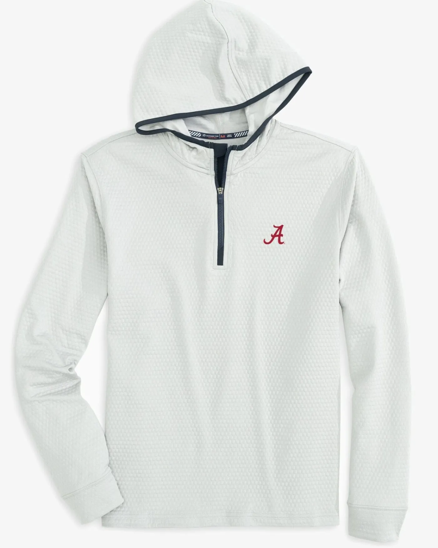 New Southern Tide Alabama Crimson Tide Scuttle Heather Quarter Zip Hoodie Heather Slate Grey