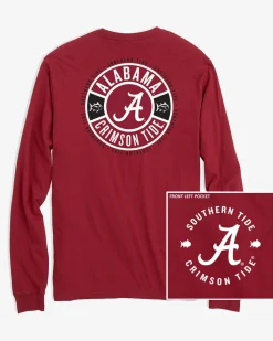 Cheap Southern Tide Alabama Tide Ring Badge T-Shirt Crimson
