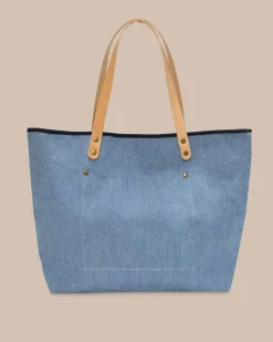 Outlet Southern Tide All Day Denim Tote Navy