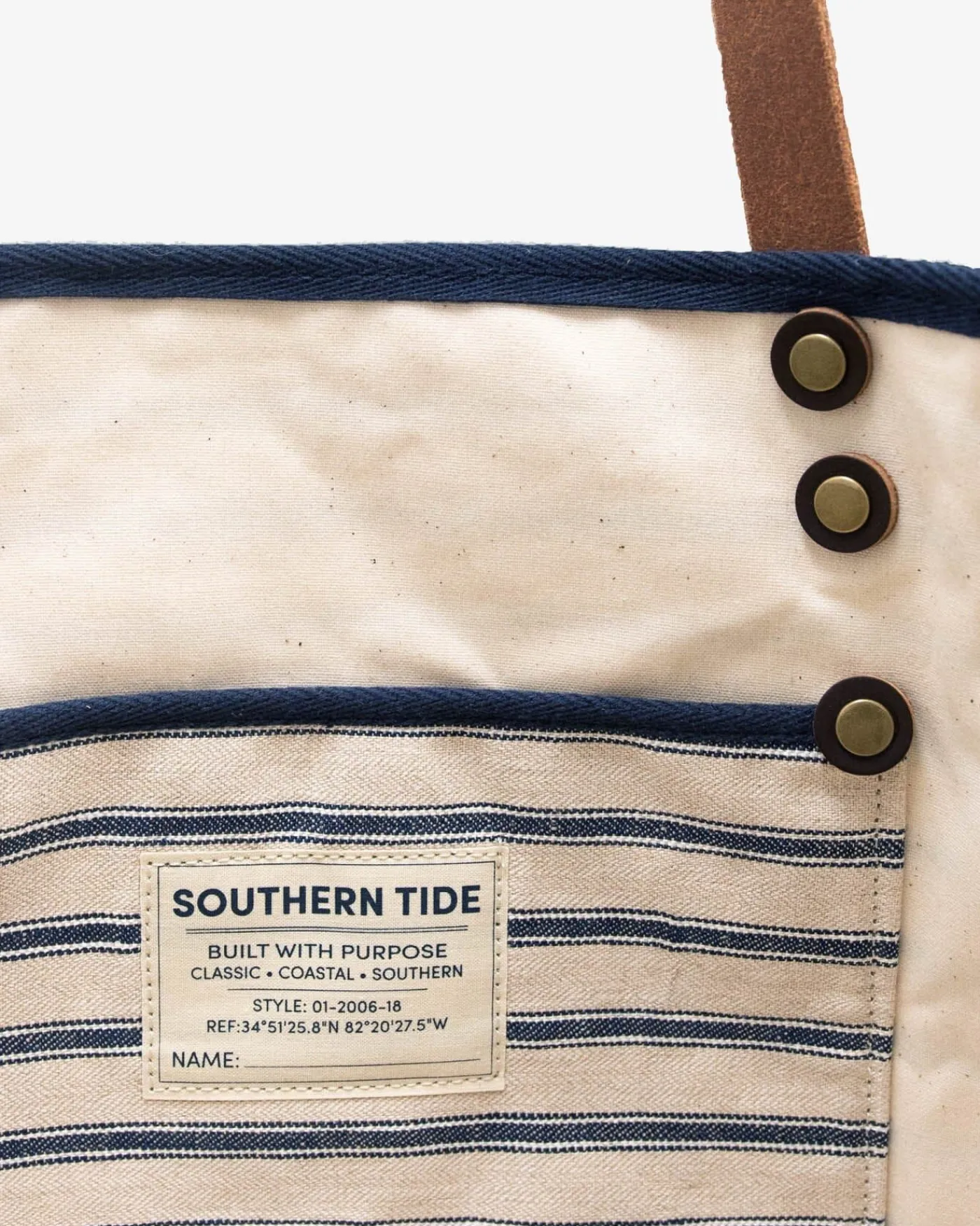 Best Sale Southern Tide All Day Stripe Tote Navy