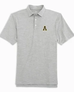 New Southern Tide App State Mountaineers Driver Spacedye Polo Black