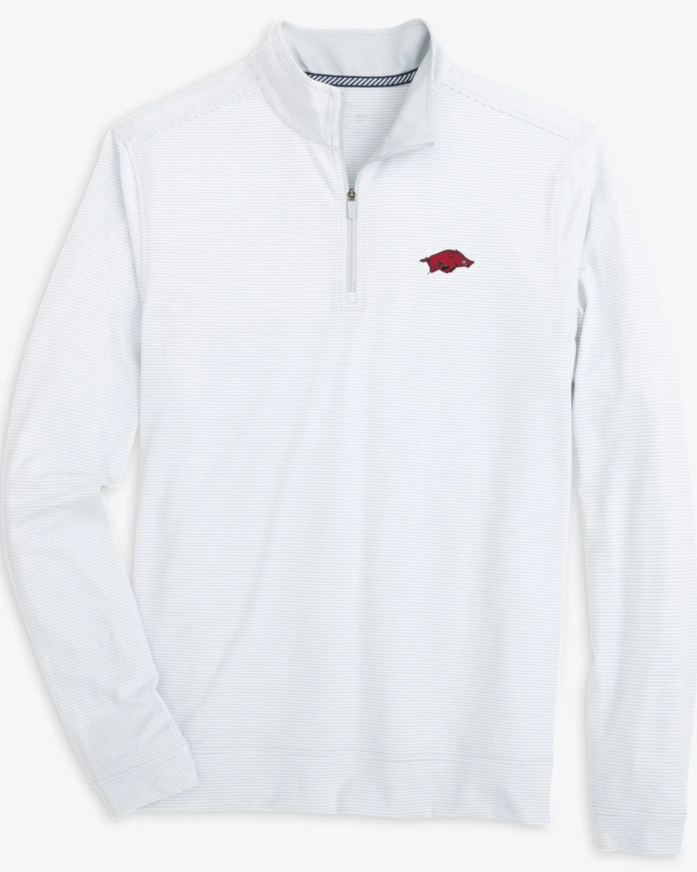 Hot Southern Tide Arkansas Razorbacks Cruiser Micro-Stripe Heather Quarter Zip