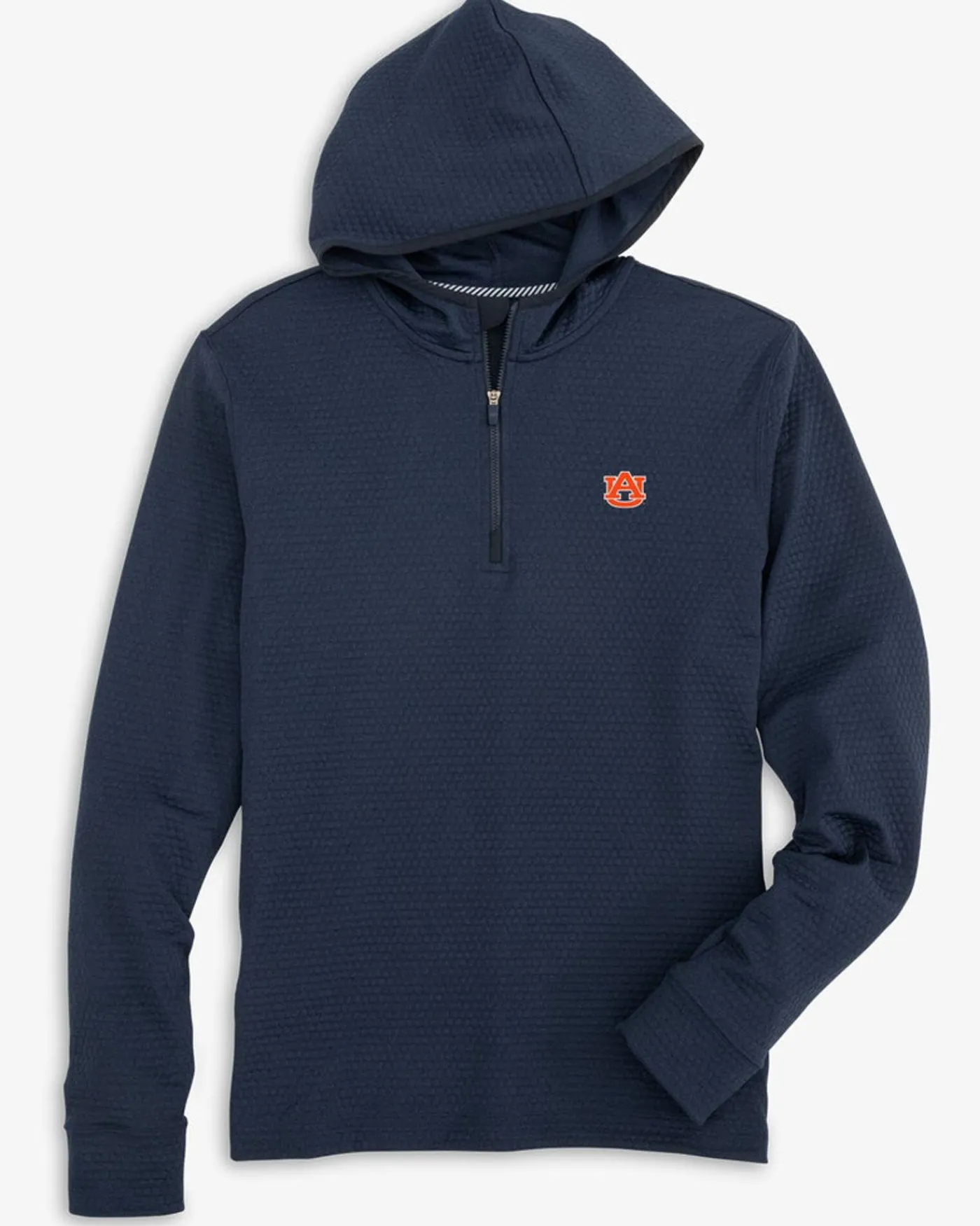 Discount Southern Tide Auburn Tigers Scuttle Heather Quarter Zip Hoodie Heather True Navy