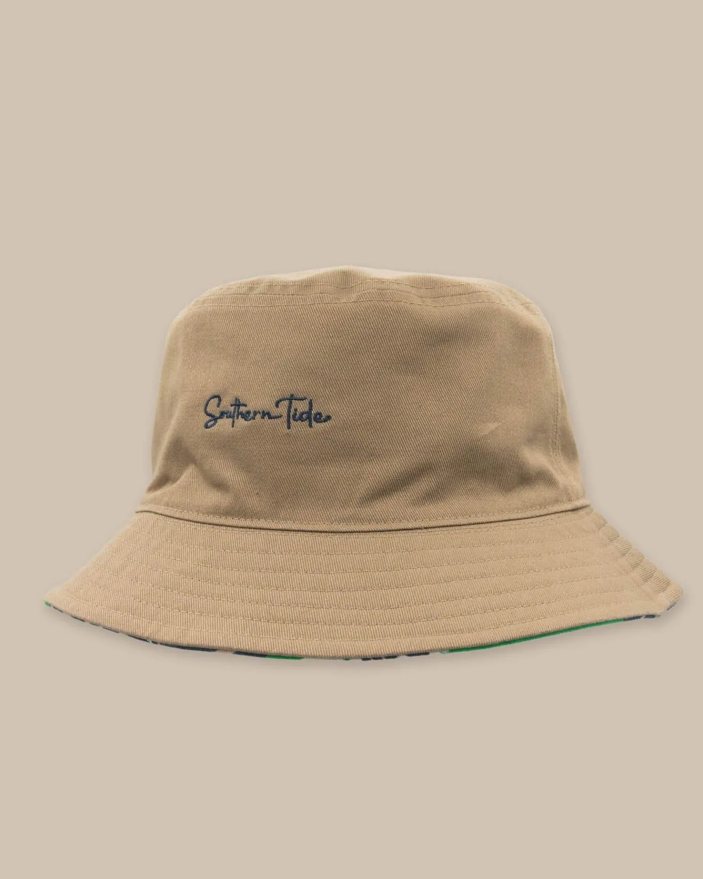 Cheap Southern Tide Beach Blooms Reversible Bucket Hat Khaki