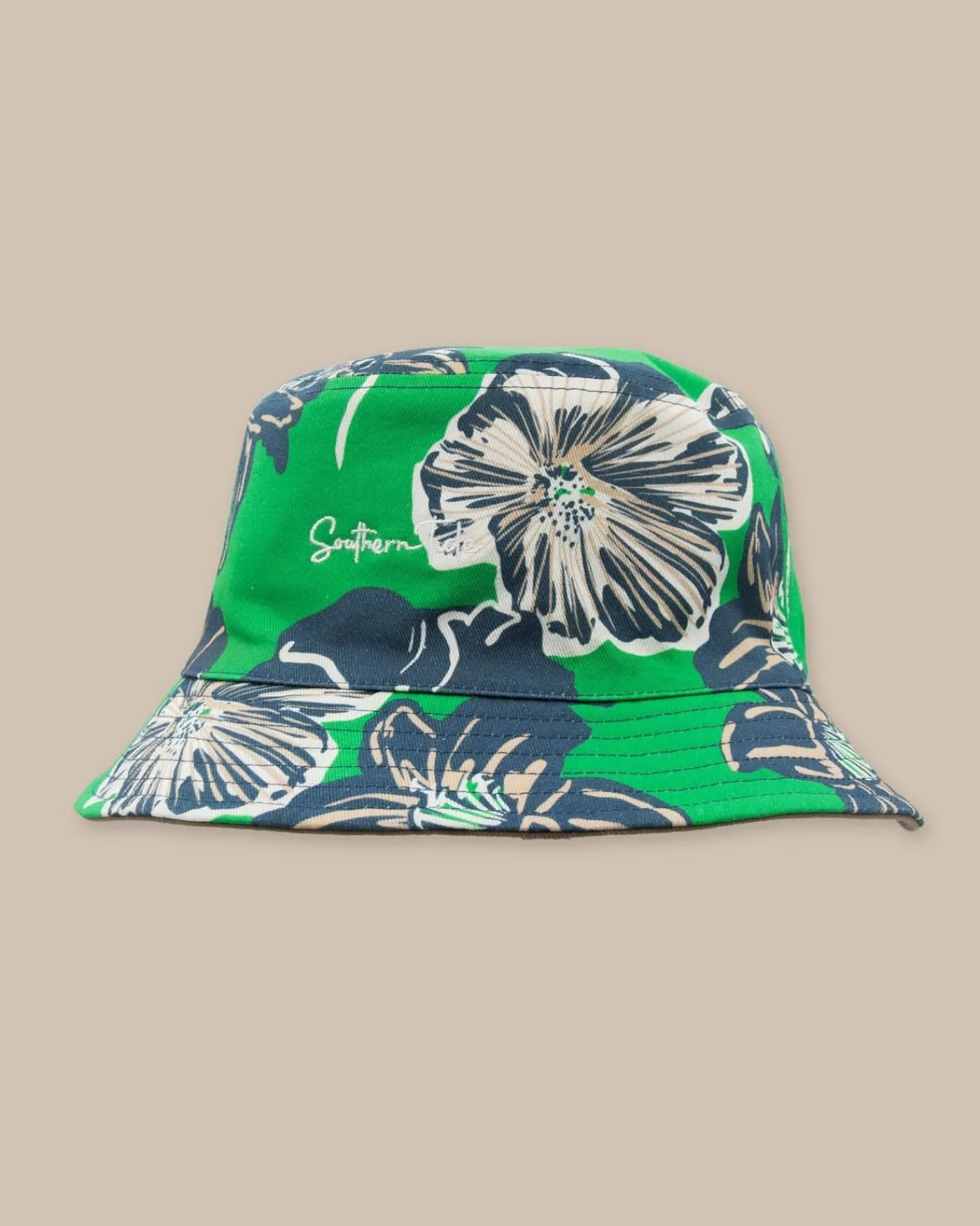 Cheap Southern Tide Beach Blooms Reversible Bucket Hat Khaki