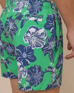 Best Sale Southern Tide Beach Blooms Swim Trunk Lawn Green