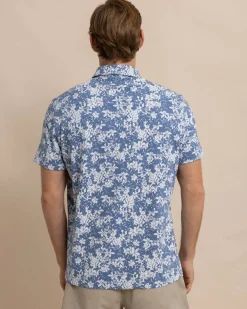 Hot Southern Tide Beachcast Island Blooms Knit Short Sleeve Sport Shirt
