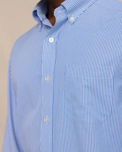 Fashion Southern Tide Bengal Stripe Brrr°® Intercoastal Sport Shirt Cobalt Blue