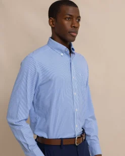 Fashion Southern Tide Bengal Stripe Brrr°® Intercoastal Sport Shirt Cobalt Blue