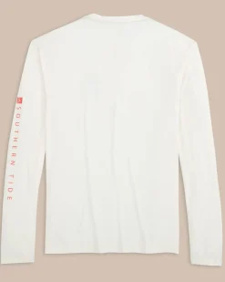 Outlet Southern Tide Boxed Chest Performance Long Sleeve T-Shirt Sand White