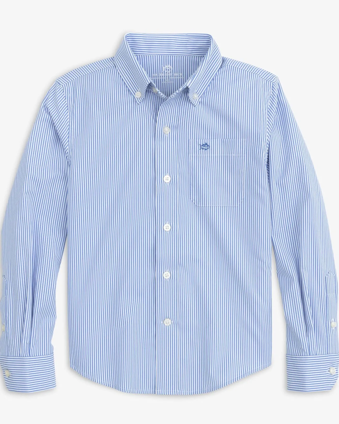 Online Southern Tide Boys Bengal Stripe Intercoastal Sport Shirt Cobalt Blue