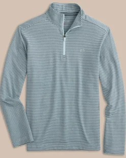 Online Southern Tide Boys Cruiser Heather Micro-Stripe Quarter Zip Pullover