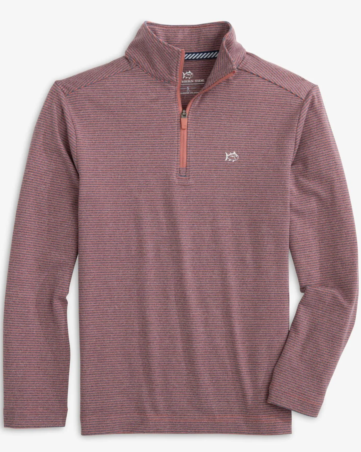 Online Southern Tide Boys Cruiser Heather Micro-Stripe Quarter Zip Pullover