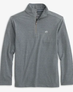Online Southern Tide Boys Cruiser Heather Micro-Stripe Quarter Zip Pullover
