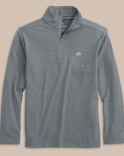 Online Southern Tide Boys Cruiser Heather Micro-Stripe Quarter Zip Pullover