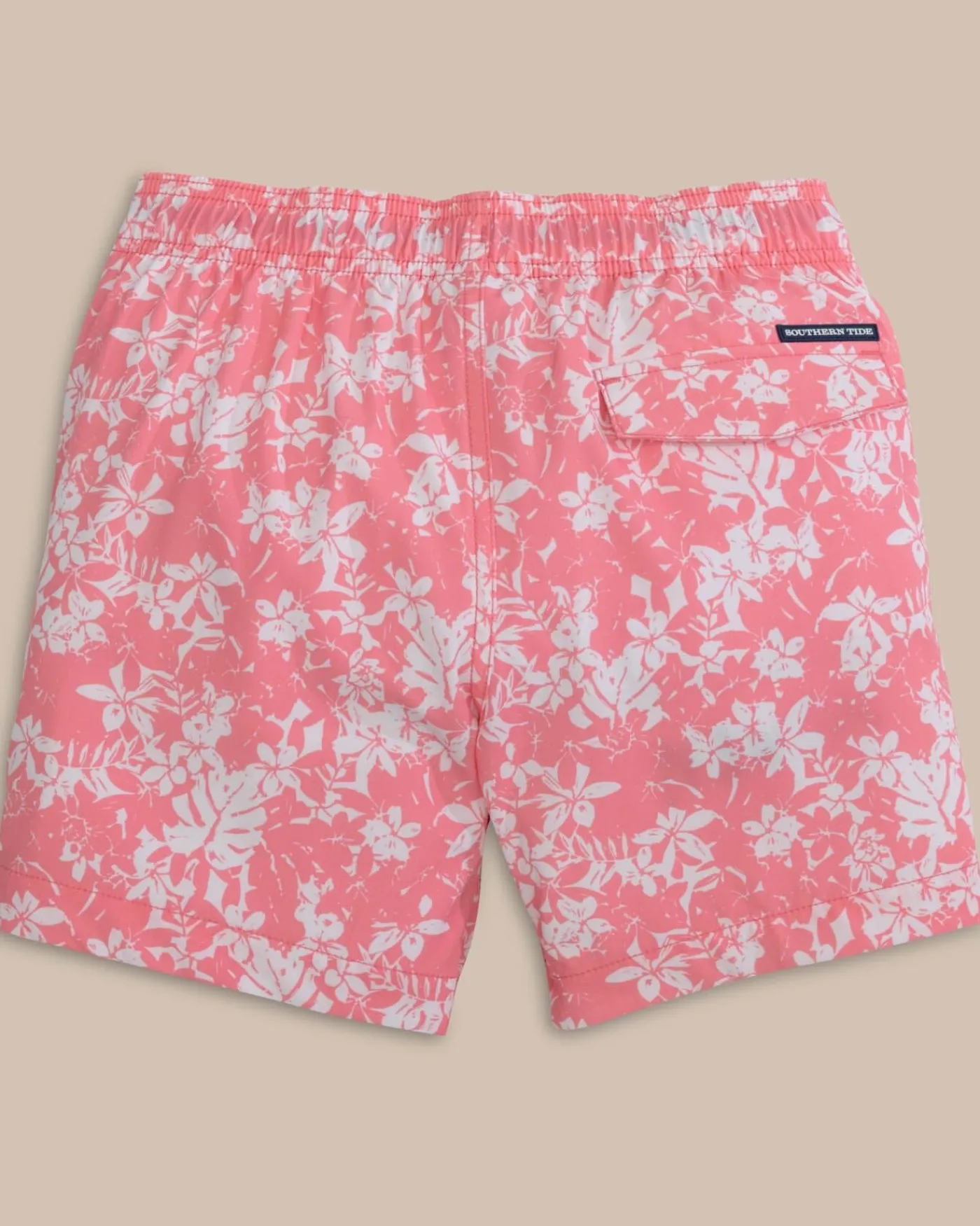 Flash Sale Southern Tide Boys Island Blooms Swim Trunk Geranium Pink