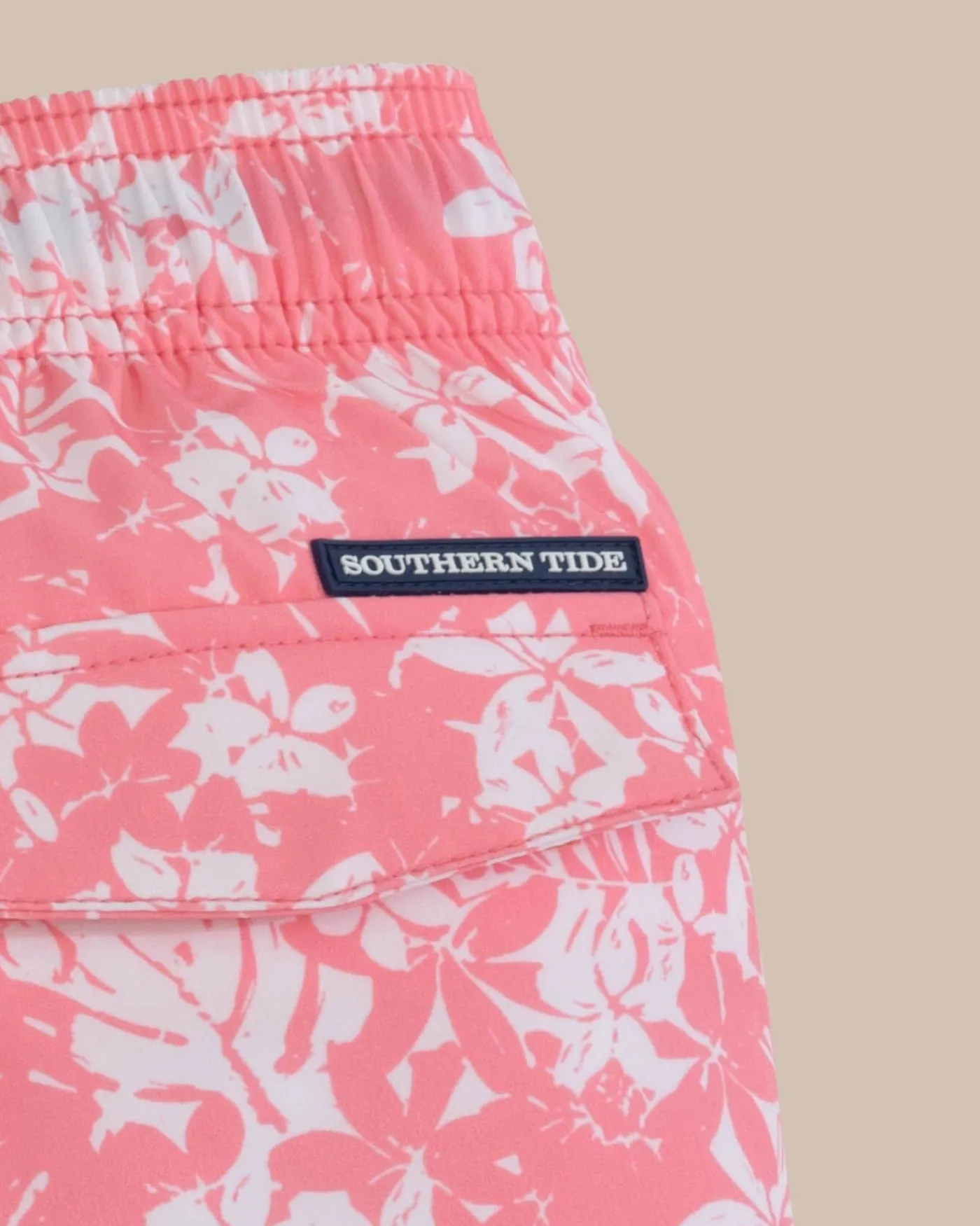 Flash Sale Southern Tide Boys Island Blooms Swim Trunk Geranium Pink
