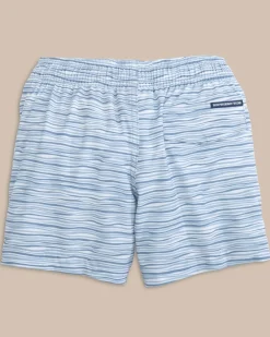 Store Southern Tide Boys Ocean Water Stripe Swim Trunk Subdued Blue