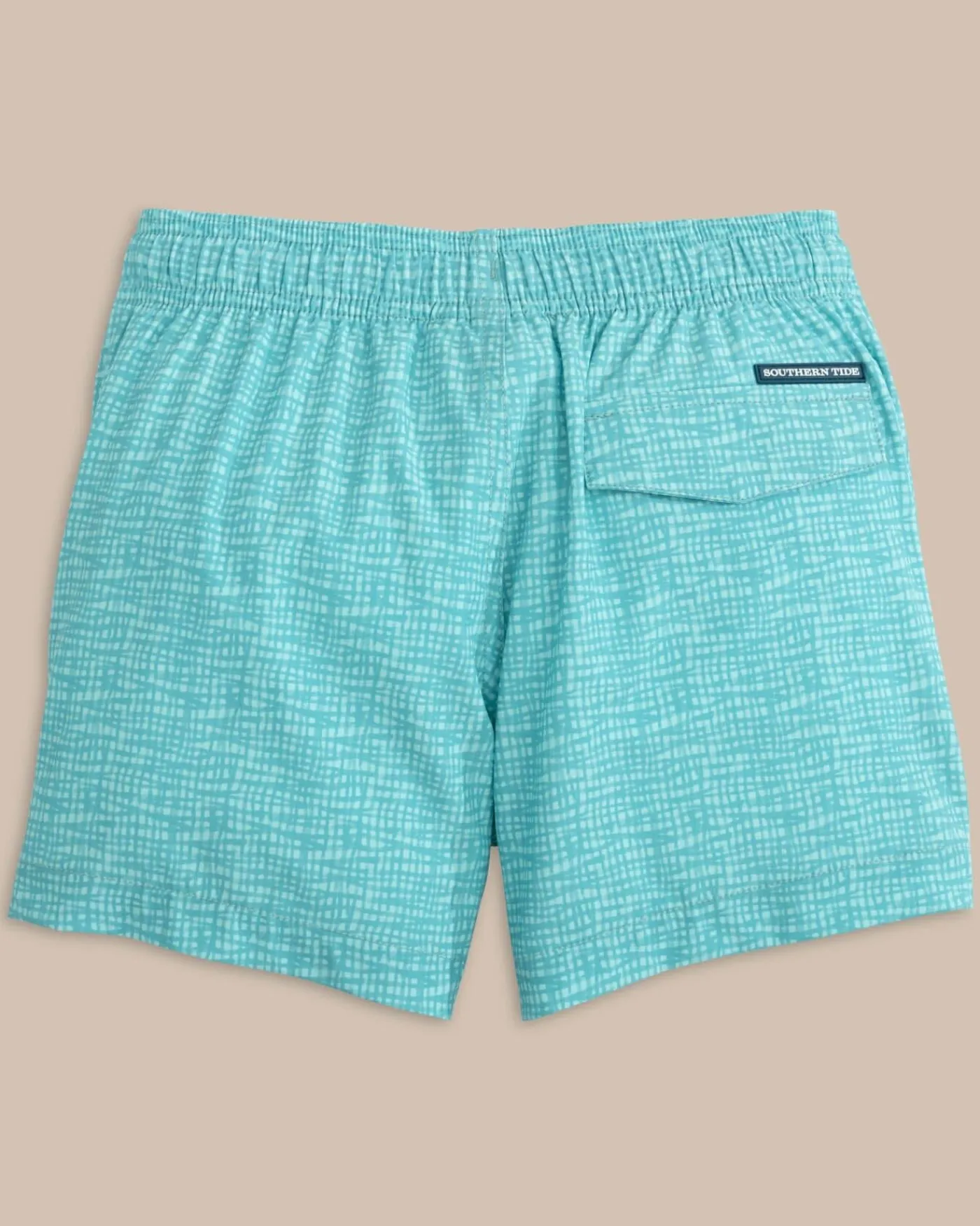 Cheap Southern Tide Boys Painted Check Swim Trunk Wake Blue