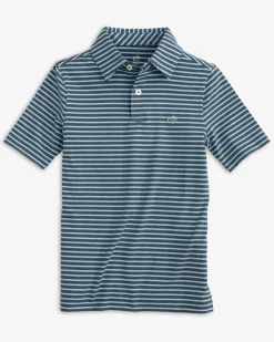 Outlet Southern Tide Boys Ryder Heather Marin Stripe Performance Polo Shirt