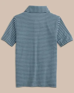 Outlet Southern Tide Boys Ryder Heather Marin Stripe Performance Polo Shirt