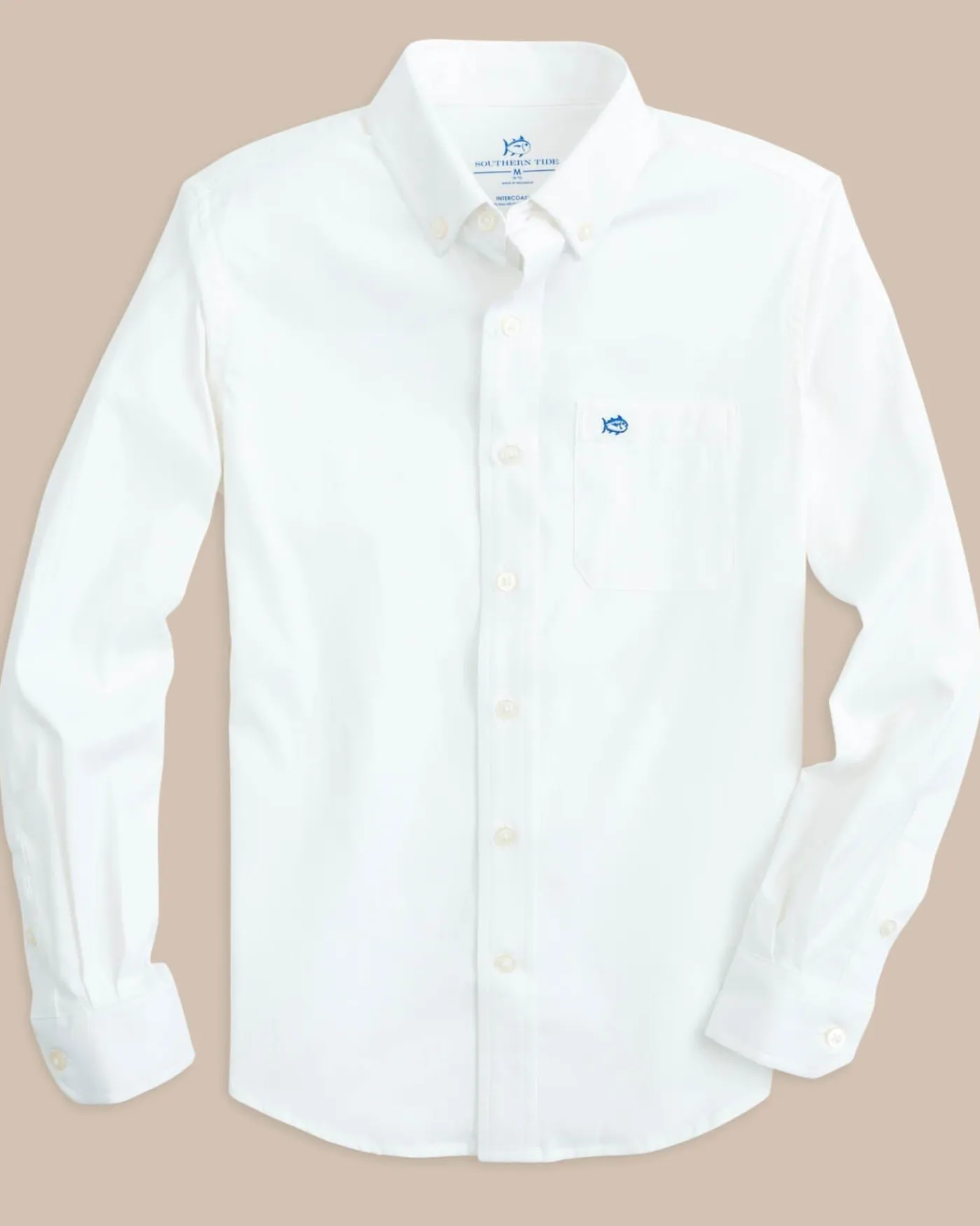 Hot Southern Tide Boys Solid Intercoastal Button Down Shirt Classic White