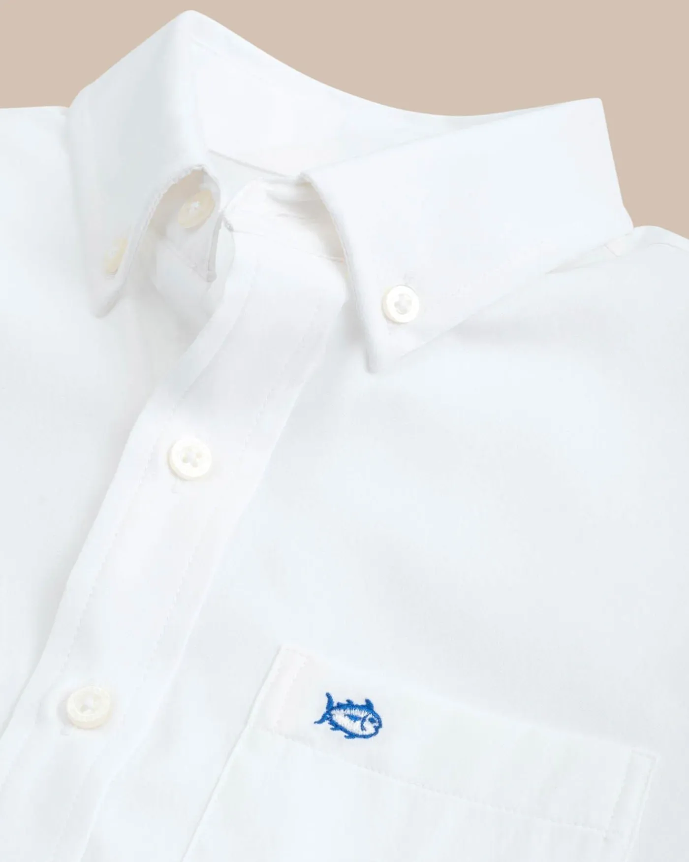 Hot Southern Tide Boys Solid Intercoastal Button Down Shirt Classic White