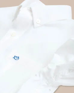 Hot Southern Tide Boys Solid Intercoastal Button Down Shirt Classic White