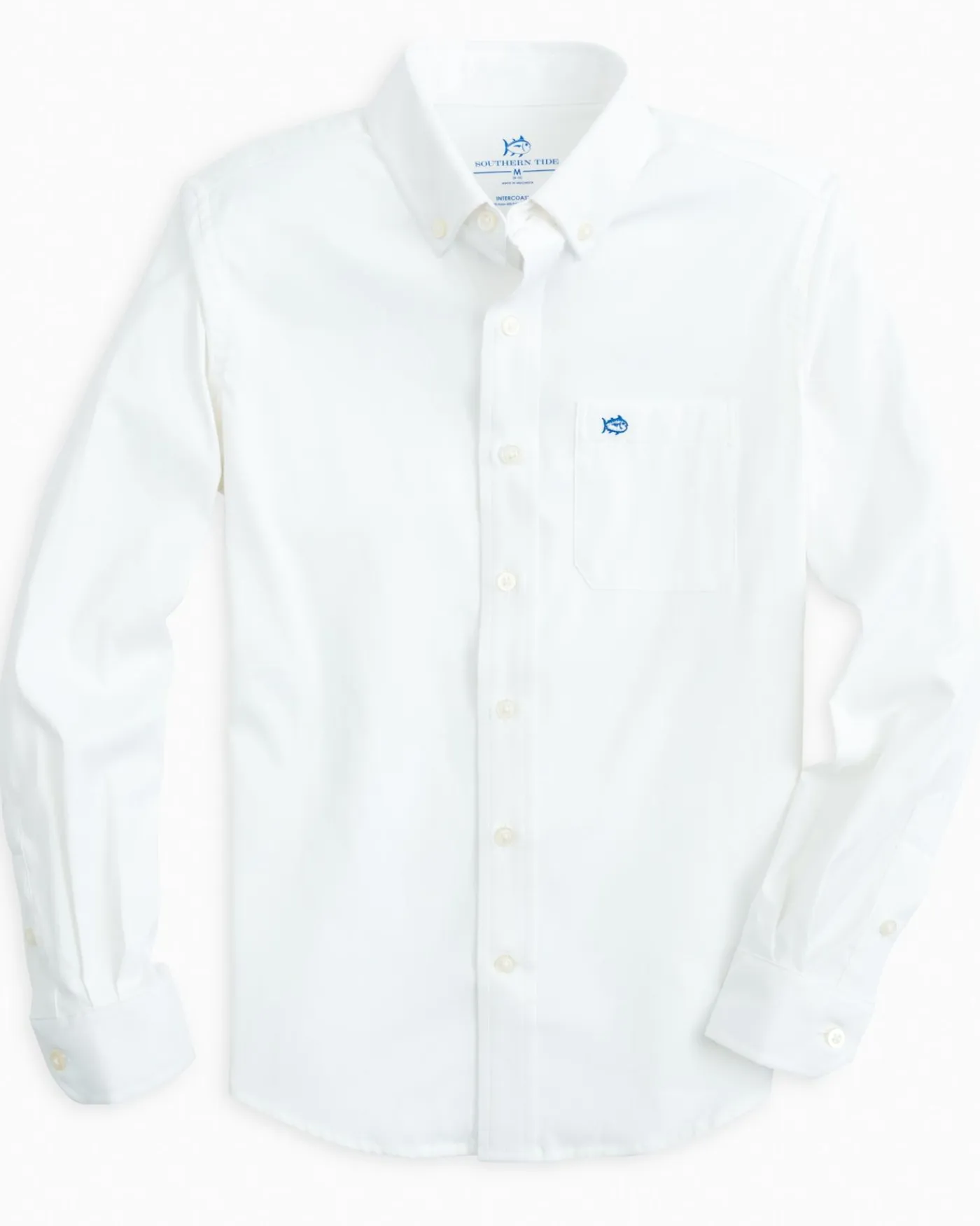 Hot Southern Tide Boys Solid Intercoastal Button Down Shirt Classic White