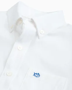 Hot Southern Tide Boys Solid Intercoastal Button Down Shirt Classic White