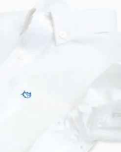 Hot Southern Tide Boys Solid Intercoastal Button Down Shirt Classic White