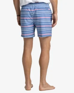 Fashion Southern Tide Breton Stripe Swim Trunk Coronet Blue