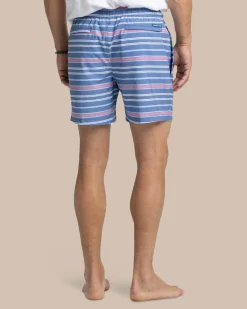 Fashion Southern Tide Breton Stripe Swim Trunk Coronet Blue