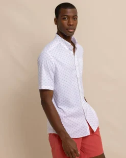 Shop Southern Tide Brrr° Intercoastal Beach Voyager Short Sleeve Sport Shirt Classic White