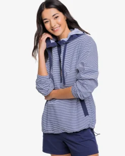 Outlet Southern Tide Calie Skip Stripe Popover Classic White