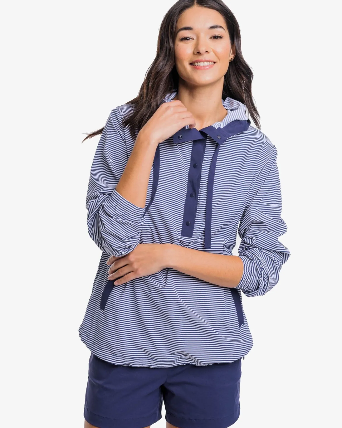 Discount Southern Tide Calie Skip Stripe Popover Classic White