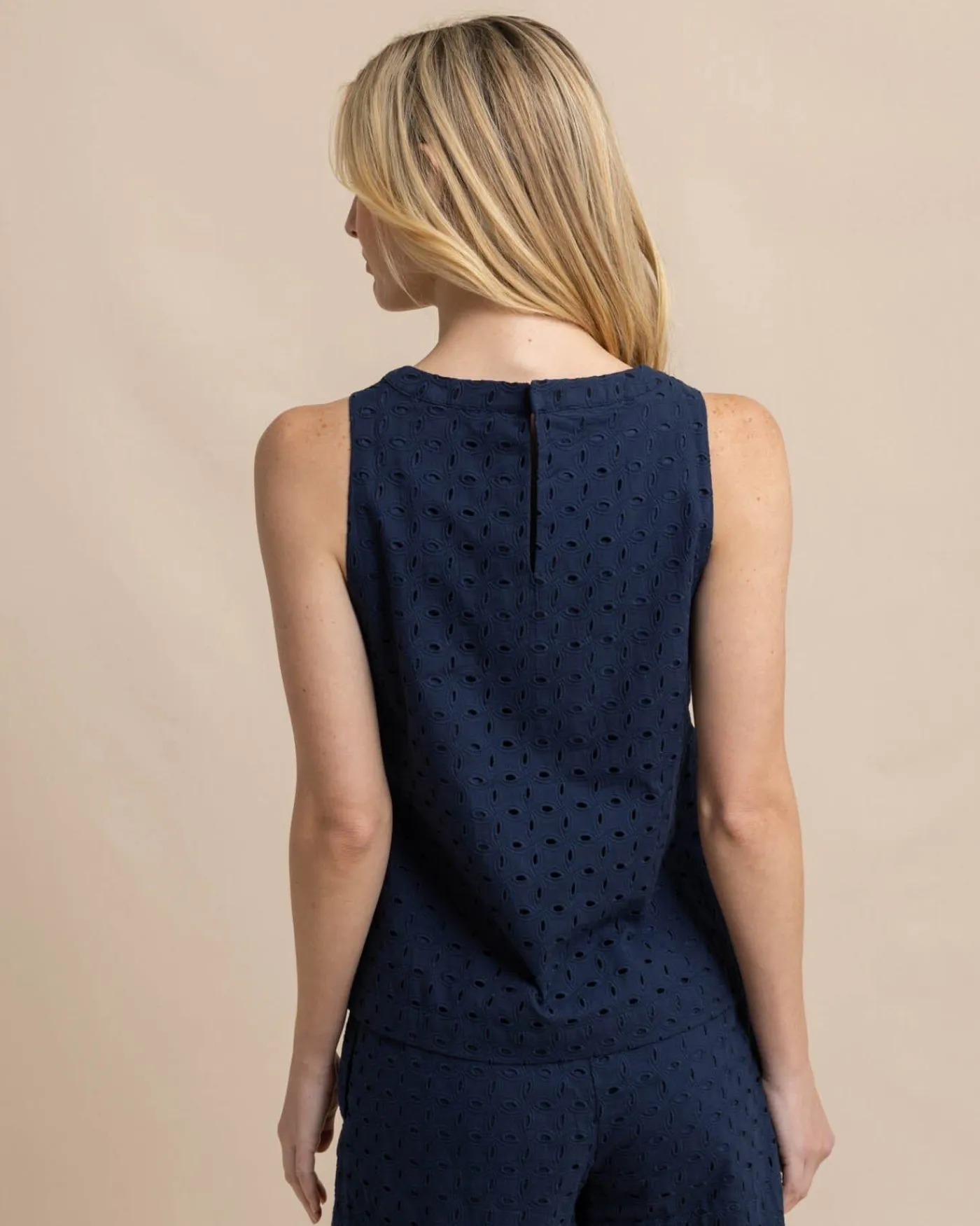 Shop Southern Tide Carissa Eyelet Top Dress Blue