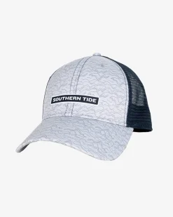 Discount Southern Tide Change Your Altitude Print Performance Trucker Seagull Grey