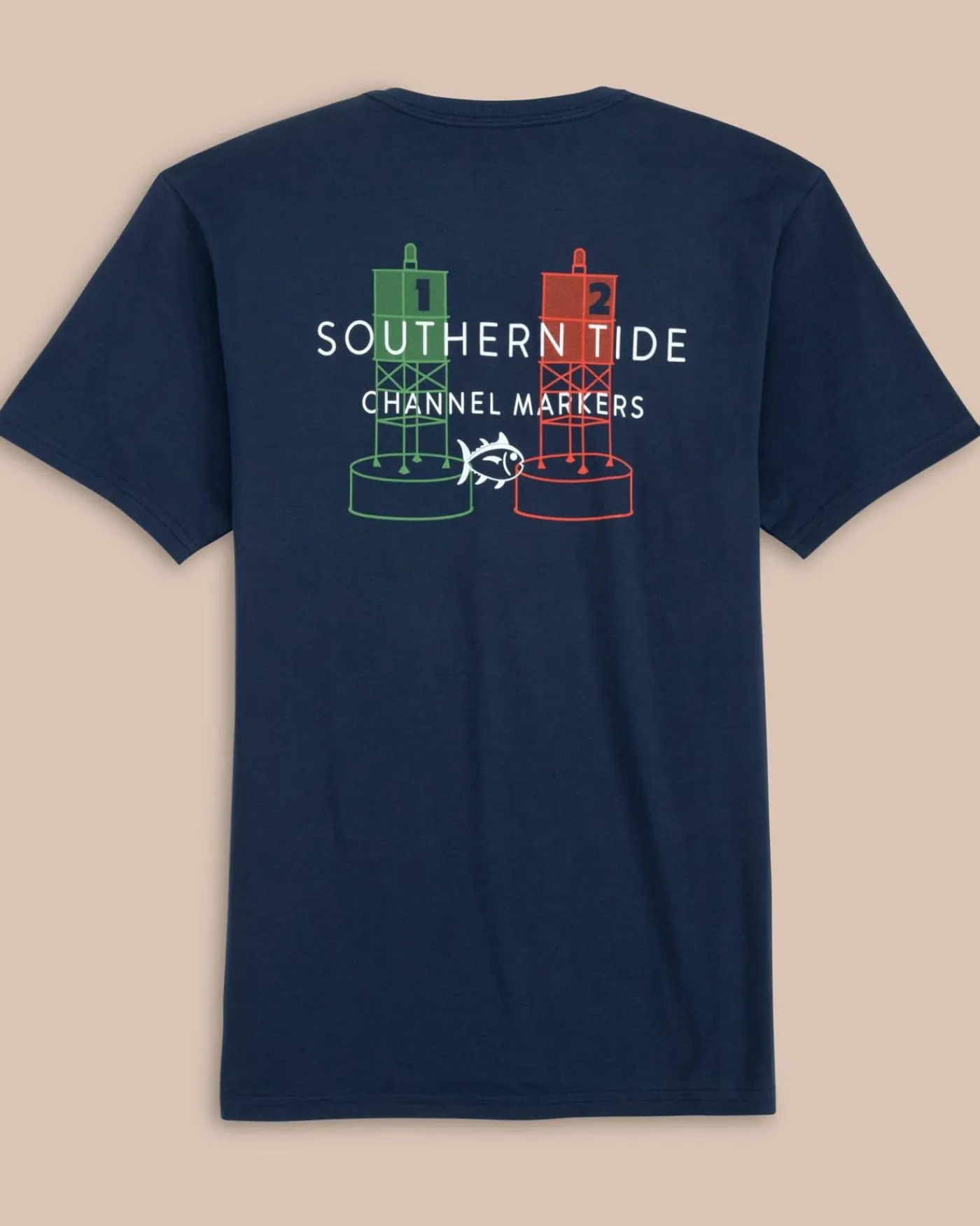Shop Southern Tide Channel Marker Buoy Short Sleeve T-Shirt Navy