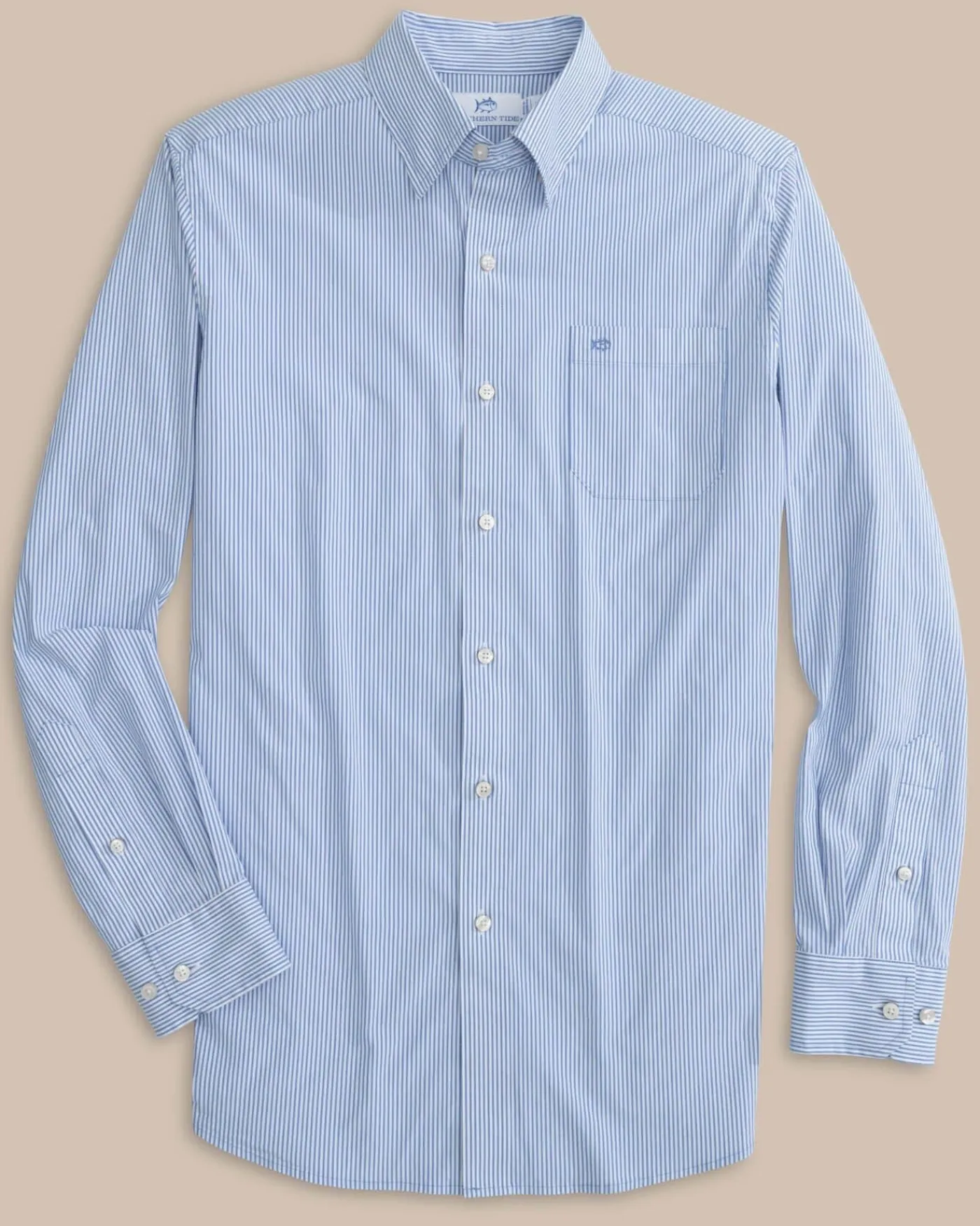 Flash Sale Southern Tide Charleston Granby Stripe Long Sleeve Sport Shirt Cobalt Blue