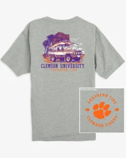Cheap Southern Tide Clemson Tigers Trophy Catch Heather T-Shirt Heather Grey