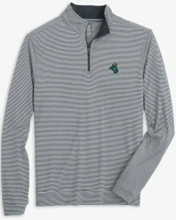 Hot Southern Tide Coastal Carolina Chanticleers Cruiser Micro-Stripe Heather Quarter Zip Heather Black