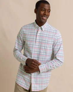 Cheap Southern Tide Coastal Passage Pelham Gingham Long Sleeve Sport Shirt