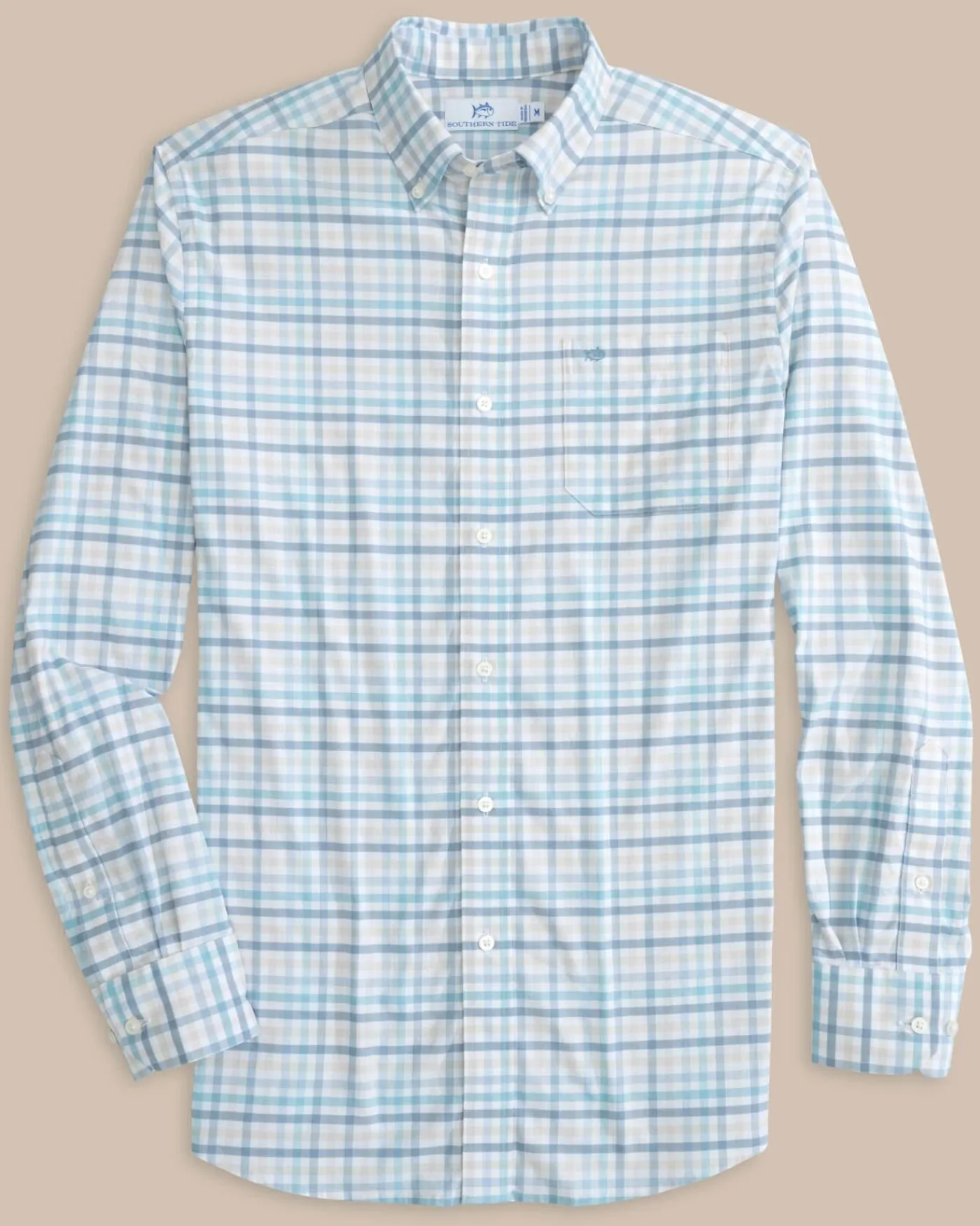 Cheap Southern Tide Coastal Passage Pelham Gingham Long Sleeve Sport Shirt