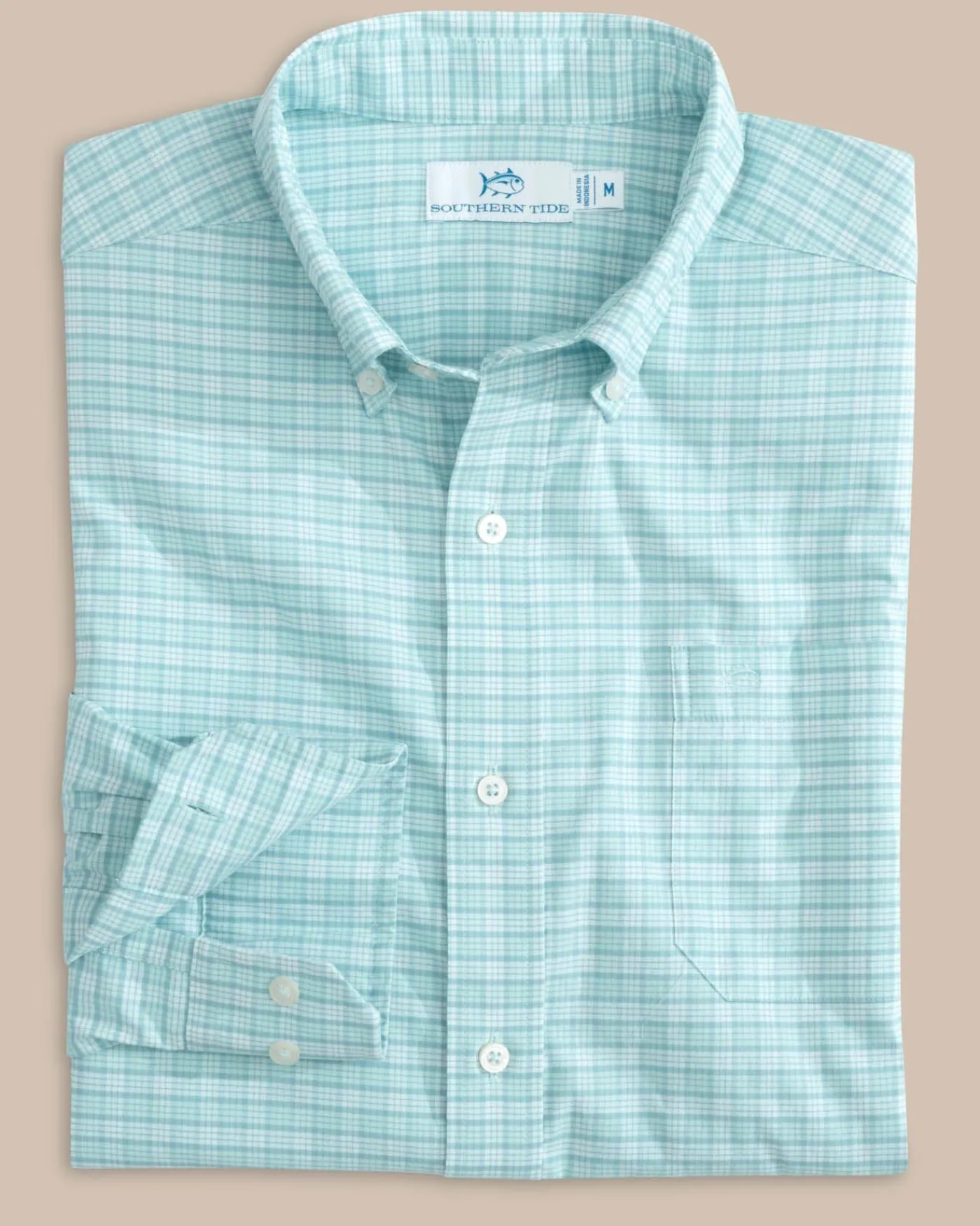 Best Sale Southern Tide Coastal Passage Trailside Plaid Long Sleeve Sport Shirt
