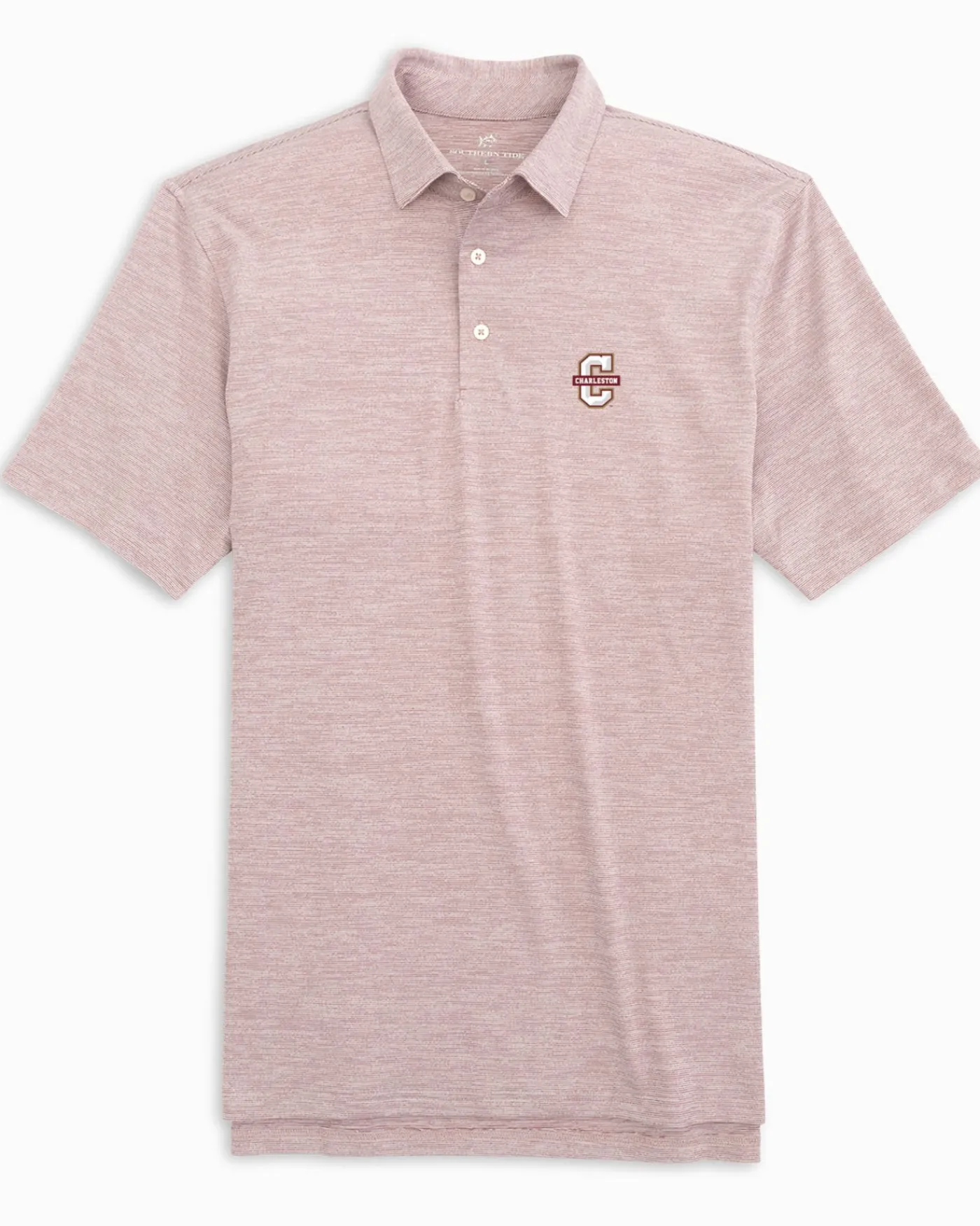 New Southern Tide College Of Charleston Driver Spacedye Polo Shirt
