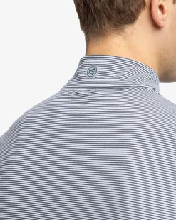 New Southern Tide Cruiser Micro-Stripe Heather Quarter Zip