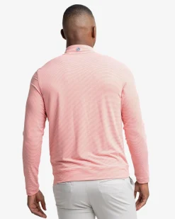 New Southern Tide Cruiser Micro-Stripe Heather Quarter Zip